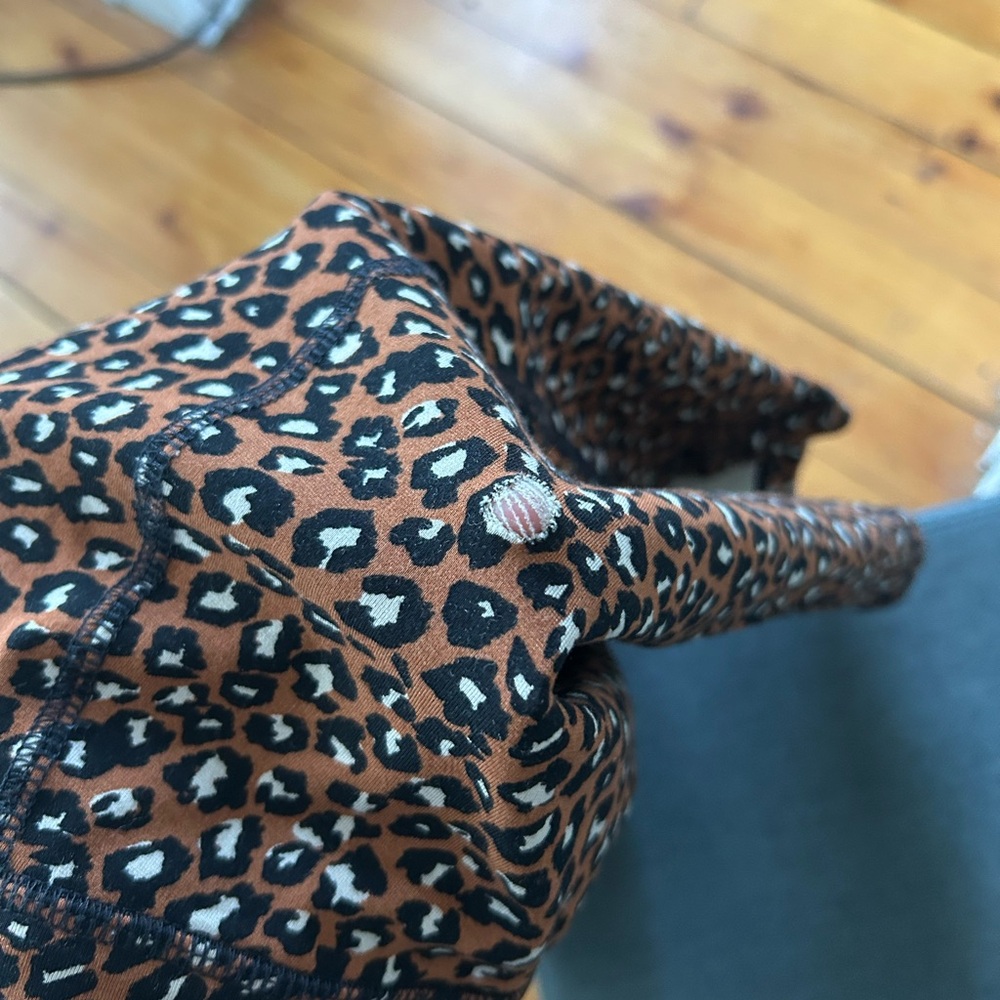 Free People Leopard-Print Brown & Black High-Rise Bike Shorts - Picture 7 of 7